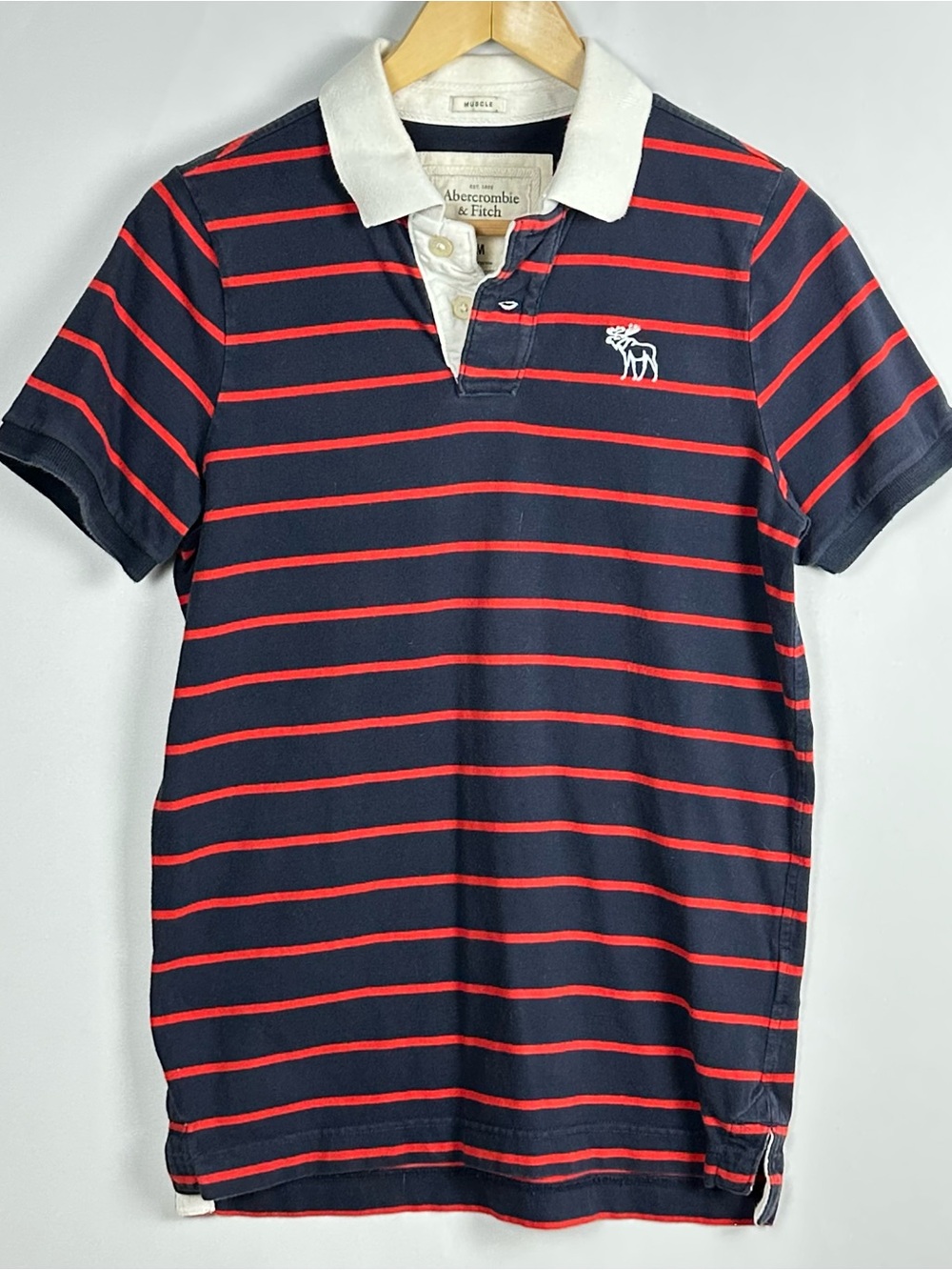 ABERCROMBIE & FITCH vintage men's striped polo - size medium